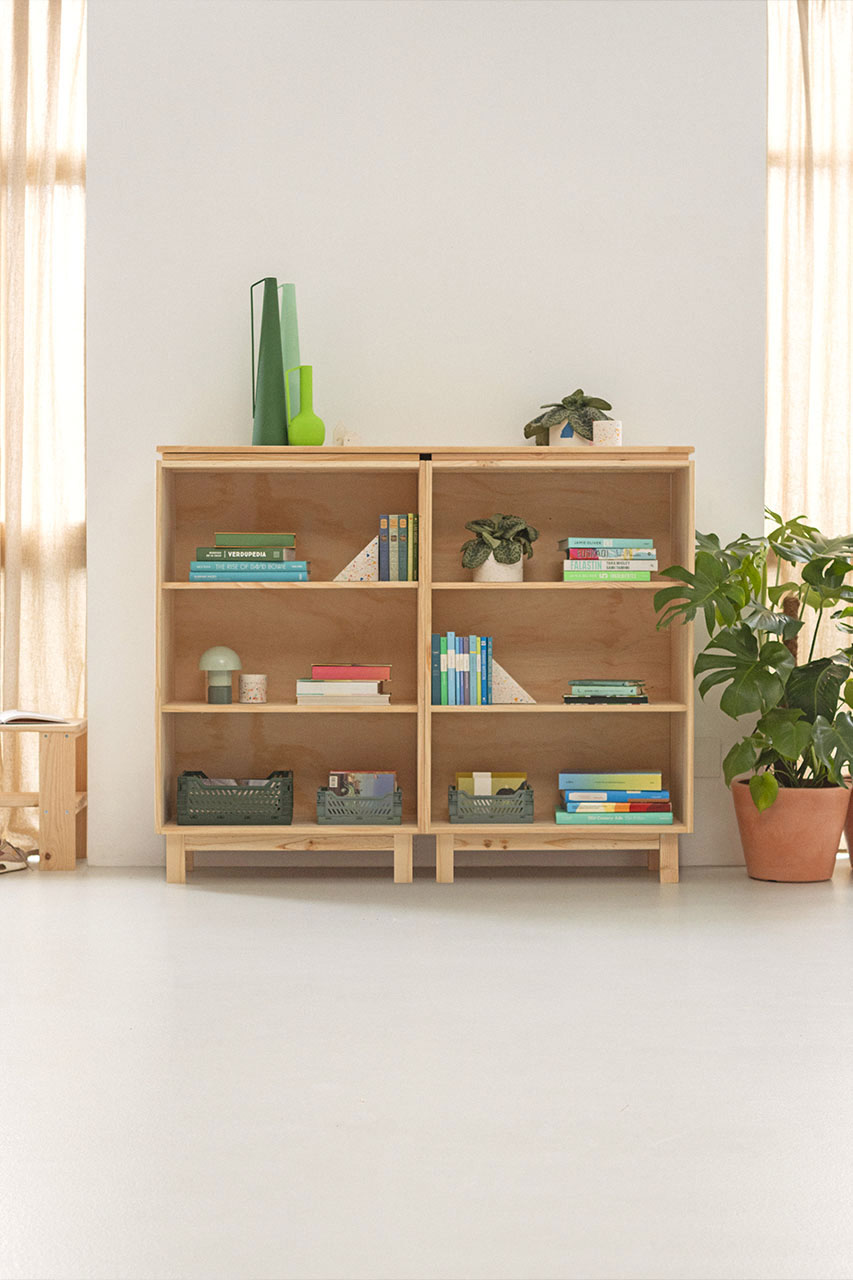 Imagen de ambiente 1 para:Estanter&iacute;a librer&iacute;a baja de madera natural